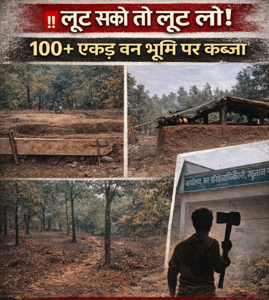 BREAKING – वन भूमि पर डांका ! 100 एकड़ से ज्यादा जंगल कब्जे में, वन विभाग मौन