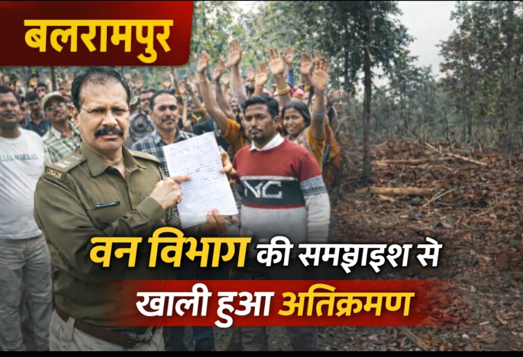 Forest news-बलरामपुर में वन विभाग और ग्रामीणों की पहल से हटा अवैध अतिक्रमण, जंगल की रक्षा का लिया संकल्प