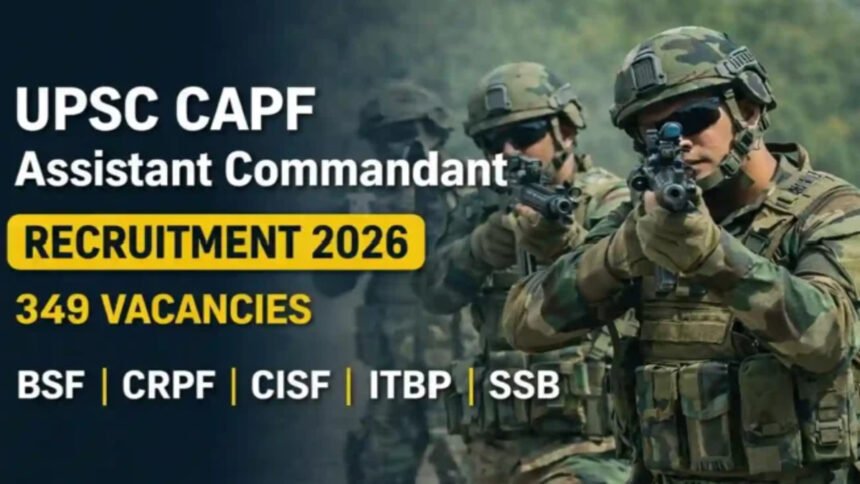 UPSC CAPF Recruitment 2026
