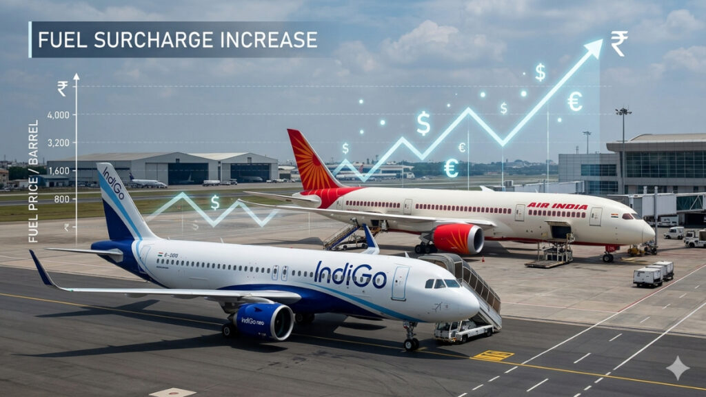 Aviation Turbine Fuel Hike : मिडिल ईस्ट तनाव का असर, इंडिगो ने बढ़ाया ईंधन शुल्क, यात्रियों की जेब पर बोझ