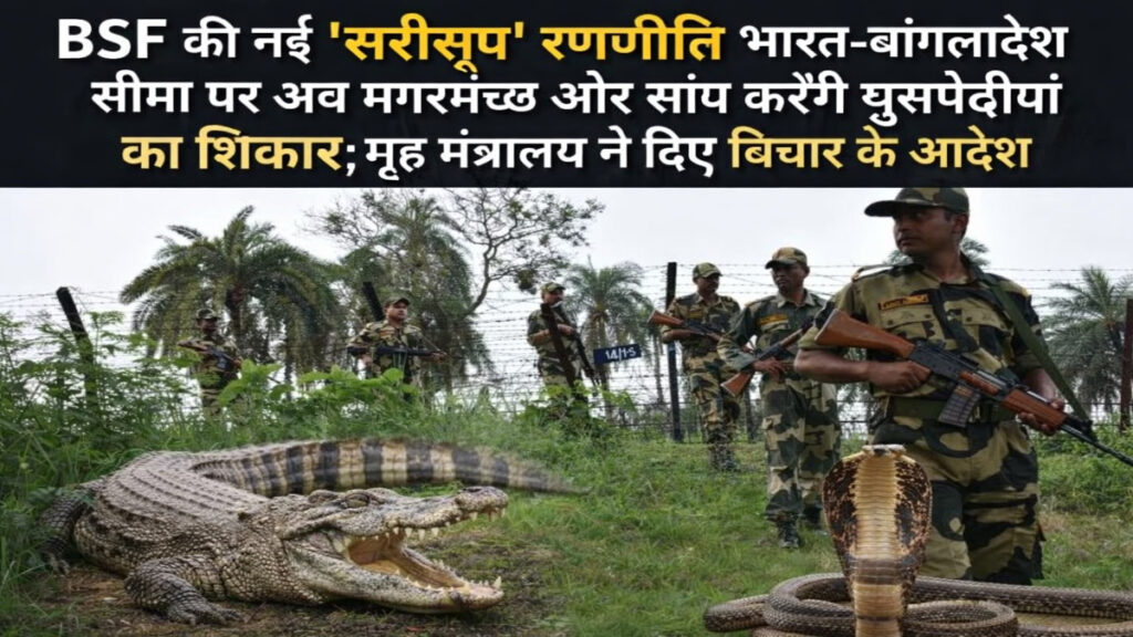 BSF’S New ‘Reptile’ Strategy : भारत-बांग्लादेश सीमा पर अब मगरमच्छ और सांप करेंगे घुसपैठियों का शिकार; गृह मंत्रालय ने दिए विचार के आदेश