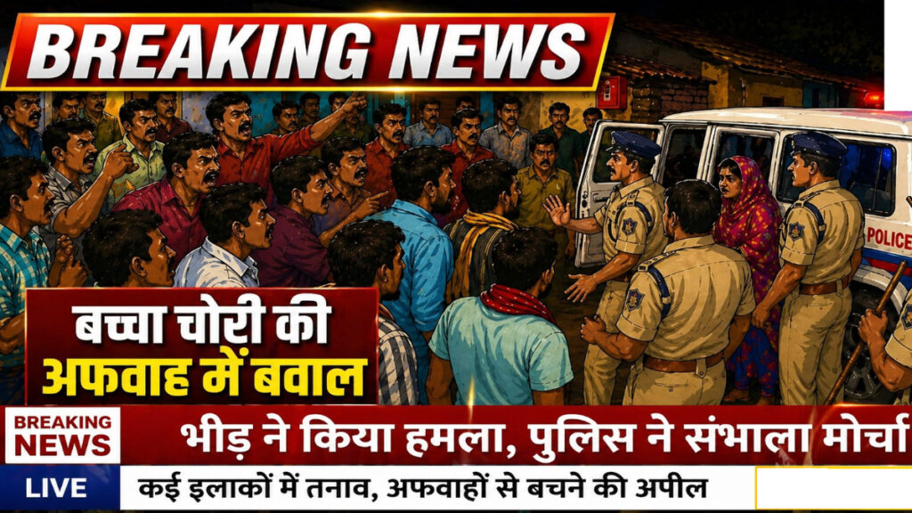 CG NEWS : बच्चा चोरी की अफवाह पर भारी बवाल’ ग्रामीणों ने फेरीवालों को बेरहमी से पीटा