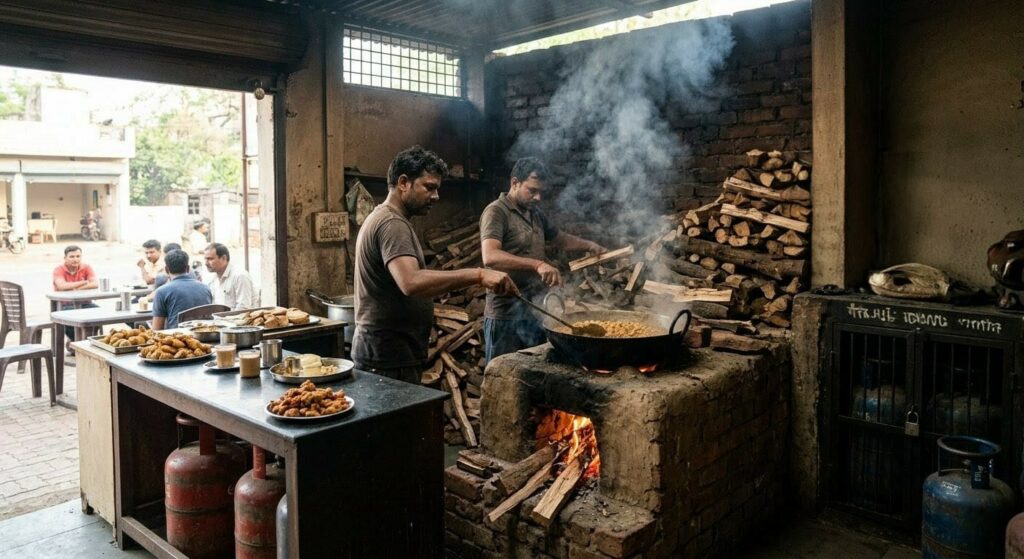 ईरान-अमेरिका तनाव का असर: धमतरी में कॉमर्शियल गैस की किल्लत, होटलों में फिर सुलगने लगीं लकड़ियाँ