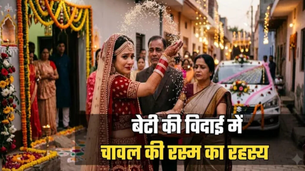 Sentimental Wedding Tradition : विदाई में चावल फेंकने की परंपरा’ मायके की खुशहाली से जुड़ा भावुक अर्थ जानें
