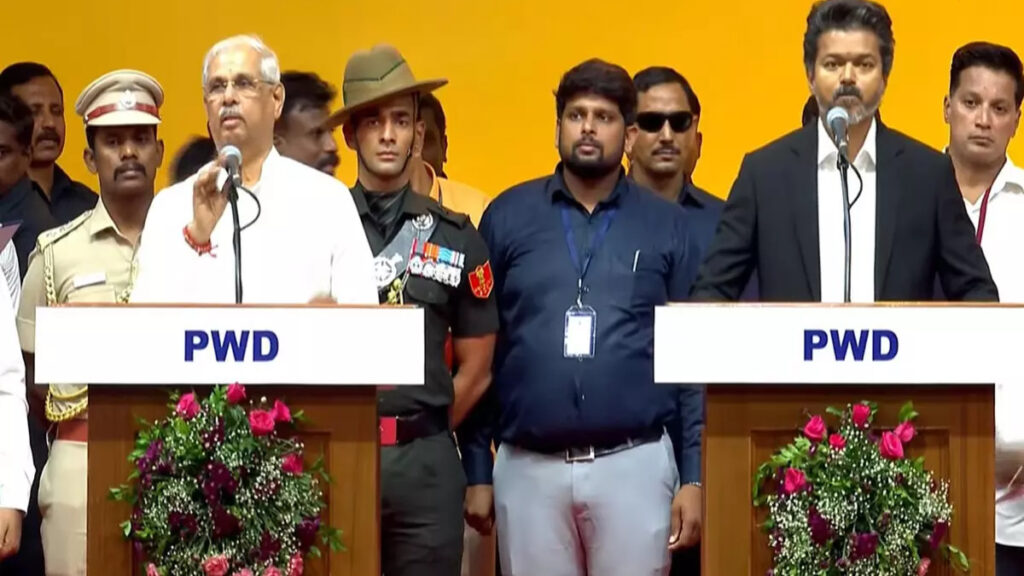 Vijay CM Shapath : तमिलनाडु में ‘थलापति’ युग का आगाज’ सी. जोसेफ विजय ने ली मुख्यमंत्री पद की शपथ