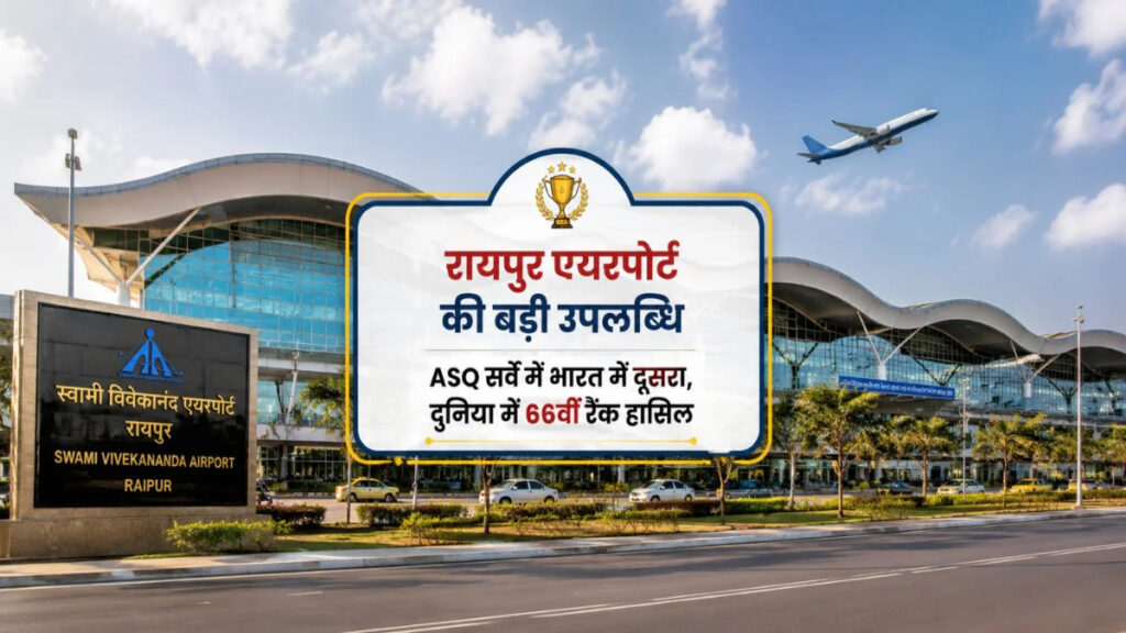 रायपुर एयरपोर्ट की बड़ी उड़ान, अंतरराष्ट्रीय ASQ रैंकिंग में भारत के टॉप-2 एयरपोर्ट्स में शामि